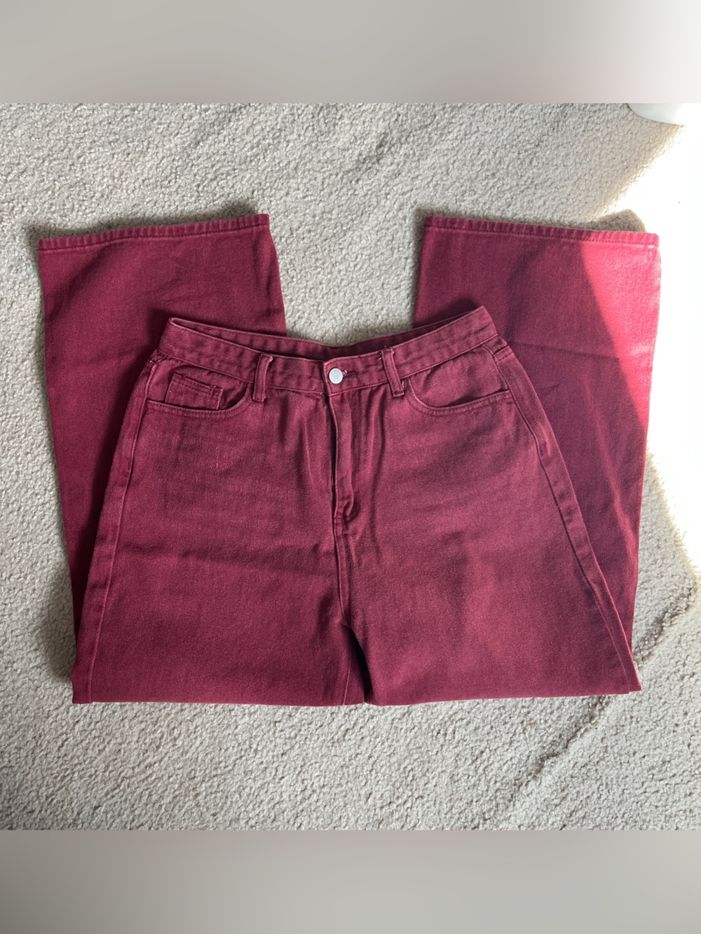 Cider Berry Pink Low Rise Wide Leg Denim Jean